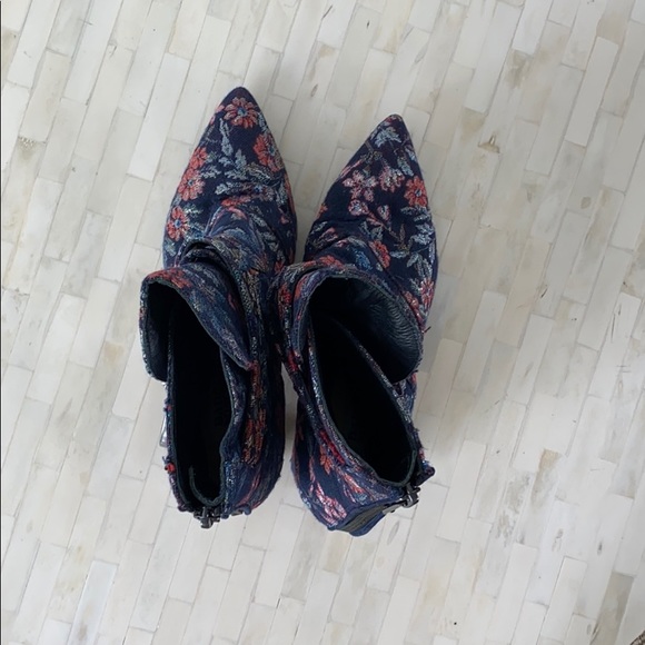 Badgley Mischka Floral Embroidered Booties - Picture 3 of 5